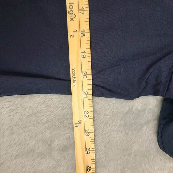 Tom Baine Performance Collection Slim Stretch Navy Blue Print Shirt XL 17-17 1/2 - Picture 3 of 7